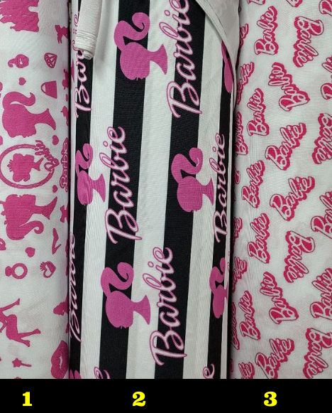 Barbie Colorful Inspired Fabric 4 ways Spandex