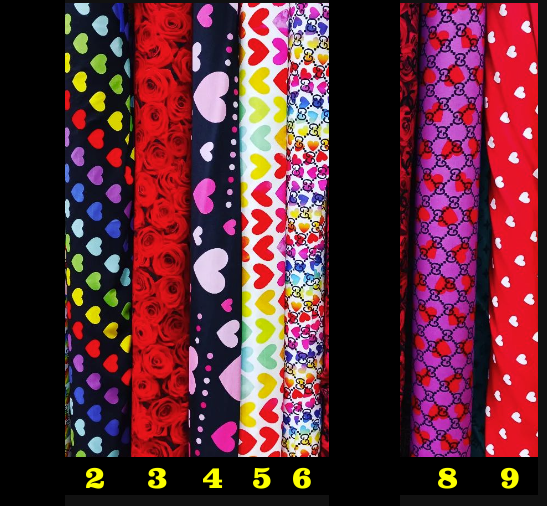 Hearts and Roses Designer Inspired Spandex 4 way Stretch