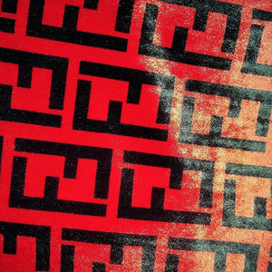 FENDI RED  VELVET Designer Inspired Fabric 4 way Spandex 16.99 a yard