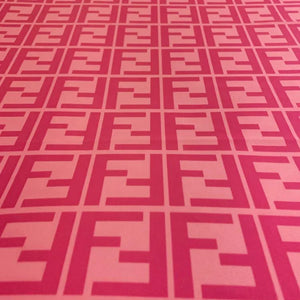 FENDI PINK Designer Inspired Fabric 4 way Stretch Spandex 16.99 a yard