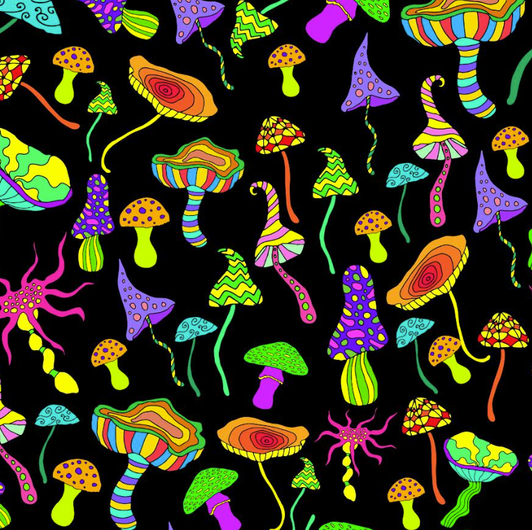 Jazzy Mushroom Designer Inspired Fabrics Spandex 4 way Stretch