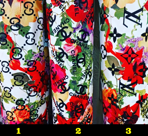 Pre Owned Holiday pattern Designer Inspired Fabrics Spandex 4 way Stretch