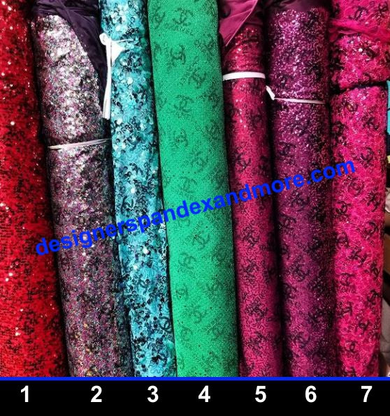 PRE Owned Sequence Designer Inspired Sequin spandex Fabric