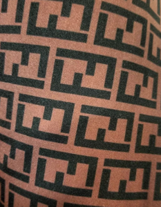Fendi Brown Designer Inspired 4 way Stretch Spandex Fabric